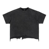 AIDASE  -  High Quality Cotton Vintage Boxy T Shirt For Men Distressed Streetwear Retro Casual Short Sleeve Tops Tee aidase-shop