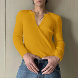 AIDASE  -  Men T Shirt Solid O-neck Long Sleeve Knitted Men Clothing Streetwear 2025 Button Spring Autumn Fashion Casual Tee Tops aidase-shop