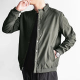 AIDASE  -  Men's Spring and Autumn New Fashion Casual Stand Collar Jacket, Solid Color Loose Simple Atmosphere Single-breasted Men's Jacket aidase-shop