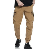 AIDASE  -  Autumn Multiple Pockets Men's Cargo Pants Slim Casual Trousers Streetwear Men Jogging Solid Elastic Waist Cotton Work Pants Man aidase-shop