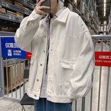 43.79Aidase Black Denim Short Jacket Men Jeans Jacket Coats Oversized Harajuku Denim Jeans Jacket Bomber Streetwear Man Clothing Outwear aidase-shop