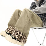 AIDASE  -  Winter Leopard Print Cotton-padded Trousers Men's Lambskin Ski Pants Casual Straight Thick Warm Wide Leg Windproof Long Pants aidase-shop
