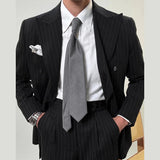 AIDASE  -  Traje Novio 2025 New Grooms Suit Naples Suit Set For Men Business Casual Striped Suit Men Tuxedo Suit Smoking Homme Mariage aidase-shop