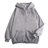 AIDASE  -  Unisex Hooded Sweatshirts Zippered Solid Color Sweatshirts Loose Trendy Couple Hoodie Jackets Hoodie for Men plus Size aidase-shop
