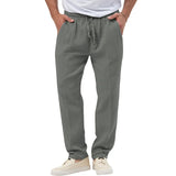 AIDASE  -  Summer Men's Breathable Solid Color Bubble Loose Men's Casual Trousers aidase-shop