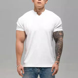 AIDASE  -  Spring/summer Heavy Fabric Shoulder Pads With Large Anti-wrinkle Quick Drying Fitness Wear Sports Short T-sleeves For Men aidase-shop