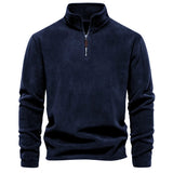 AIDASE  -  Men's Autumn Winter Stand Collar Half Zip Long Sleeve Hoodie Trendy Versatile Men's Fleece Top aidase-shop