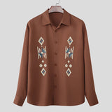 AIDASE  -  Men Shirt Printing Lapel Long Sleeve Button Loose Casual Men Clothing Streetwear Korean Style Fashion Tops Male Shirts aidase-shop