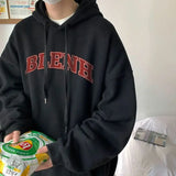 Vintage Fleece Hooded Sweatshirt Men Autumn/Winter New Korean Brand Grey Sweatshirts Men's Oversized Unisex Pullover Hoodie aidase-shop