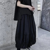 AIDASE  -  Summer New Men's Solid Color Wide-Leg Lantern Skirt Pants Retro Fashion Trend Casual Simple Loose Breathable Niche Men's Bottoms aidase-shop