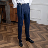 Aidase High Quality Italy Business Dress Pants Men  Office Social Suit Pants Casual Wedding Groom Trouser Pantaloni Uomo Casual Blue aidase-shop