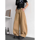 AIDASE  -  Loose Wide Leg Straight Cut Casual Long Jeans Men Women Design Sense Retro American Khaki Knife  Jeans Youth Faion Brand aidase-shop