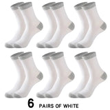 AIDASE  -  6 Pairs/lot Men's Sports Socks Autumn Winter 100% Cotton Running Black Sports Hiking Socks Black White Gray Male Long Tube Socks aidase-shop