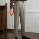 Aidase Autumn Winter Men's Warm Retro Straight Trouser Male Casual British High Waist Pants Office-trousers Dress Pant Trousers aidase-shop