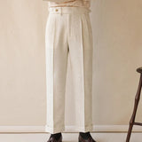 Aidase Top Quality Casual High Waist Straight Leg Trouser For Men Winter Paris Button Trouser Business Naples Gentleman Suit Pants aidase-shop