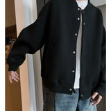 39.85Aidase Winter Korean Simple Men's Clothing Retro Simple Baseball Uniform Jacket American Y2K Couple Versatile Casual Cardigan Jacket aidase-shop