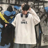 AIDASE  -  New Spring and Autumn Printed Trendy Hong Kong Style Loose Casual Korean Version with White Background Student T-shirt aidase-shop