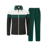 AIDASE  -  European American Autumn Men's New Color Block Cardigan Pocket Zipper Jacket Trouser Suit aidase-shop