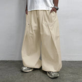 AIDASE  -  Men Wide Leg Pants Joggers Solid Color Drawstring Loose Trousers Men Streetwear Korean Style Fashion Casual Pants S-5XL aidase-shop