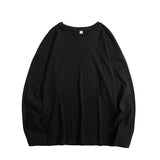 Oversized Men's T-shirts Long Sleeve Quality Cotton Fashion Korean Clothing Tops Solid Color Harajuku Male Tees aidase-shop