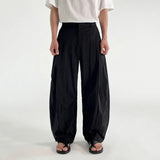 AIDASE  -  Handsome  Men's Wide Leg Pants Summer Straight Korean Solid Color Pleated Design Floor Length Trousers Men Clothing 9W3122 aidase-shop