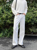 AIDASE  -  Spring Autumn Pure White Loose Straight Leg Jeans Waed Vintage Extended Men Simple Slimming Long Pants Hong Kong Sle aidase-shop