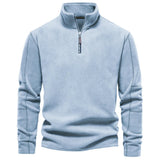 AIDASE  -  Men's Autumn Winter Stand Collar Half Zip Long Sleeve Hoodie Trendy Versatile Men's Fleece Top aidase-shop