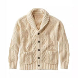 AIDASE  -  New Fashion Simple Basic Solid Color Casual Trendy Turn-down Collar Long Sleeve Knitted Cardigans Men's Breasted Sweater Coats aidase-shop