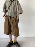 AIDASE  -  Retro ey Brown ort Sve irt ex Summer Loose Fit College Sle Coat Jaet for Men And Women aidase-shop