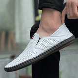 AIDASE  -  Spring Autumn New Breathable Loafers Soft Sole Anti Slip Trendy Deep Blue Men's Flat Shoes Fashion Men's Work Shoes aidase-shop