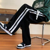 Aidase Loose Coffee Corduroy Pants Men Women Drawstring Striped Wide Leg Pants Autumn Casual Easy Care Anti-wrinkle Mopping Trousers aidase-shop