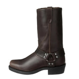 Men's Vintage Cowboy Boots High Top Chain Buckle Strap Men Knight Boots Riveted Man Square Heel Short Boots Large Size 38-48 aidase-shop