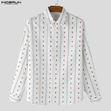AIDASE  -  Men Shirt Striped Printing Lapel Long Sleeve Loose Men Clothing Streetwear Fashion Casual Tops Male Shirts S-5XL aidase-shop