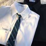 AIDASE  -  Academy Style JK Uniform White Shirt Short Sleeved Top Summer Casual Hong Kong Style Japanese Couple Graduation Class Shirt aidase-shop