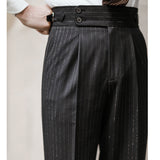 Aidase Lurex Yarn Trousers Pant For Man 2024 Office Trouser Men Business Casual Pant British Social Club Outfits Pantalones Hombre aidase-shop