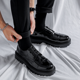 Aidase Leather Shoes Men Office Casual High Platform Patent Leather Shoes Male Harajuku Korean Streetwear Vintage Wedding Shoe aidase-shop