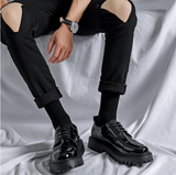 Aidase Leather Shoes Men Office Casual High Platform Patent Leather Shoes Male Harajuku Korean Streetwear Vintage Wedding Shoe aidase-shop