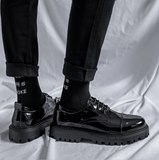 Aidase Leather Shoes Men Office Casual High Platform Patent Leather Shoes Male Harajuku Korean Streetwear Vintage Wedding Shoe aidase-shop