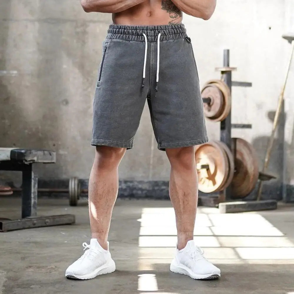 2021 New Men's Slacks Sports Shorts Summer Autumn Cotton Pure Color Men Casual Running Training Fitness Male Shorts aidase-shop