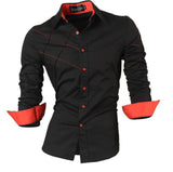 Aidase Men's Fashion Dress Casual Shirts Button Down Long Sleeve Slim Fit Designer Z001 White2 aidase-shop