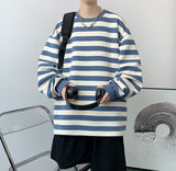 Aidase  Autumn New Men Stripe Sweatshirts Oversized Korean Clothing Hoodies Fashion Unisex Pullover  Casual Tops Streetwear Tee aidase-shop