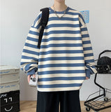 Aidase  Autumn New Men Stripe Sweatshirts Oversized Korean Clothing Hoodies Fashion Unisex Pullover  Casual Tops Streetwear Tee aidase-shop