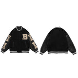 Aidase Mens Jackets Bone Letter Patchwork Harajuku Korea Style High Street Spring Autumn Baseball Coats Single-breasted Bomber Jacket aidase-shop