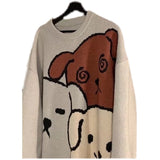 Aidase    Harajuku Cartoon Bear Vintage Sweater Men Winter Warm Thick Knitted Pullovers 2021 Couples Sweater Hip Hop Clothing Men aidase-shop