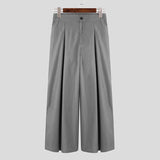 Aidase  2022 Men Wide Leg Pants Plain Joggers Button Loose Leisure Trousers Men Streetwear Chic Casual Pantalones Hombre S-5XL INCERUN aidase-shop