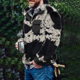 Casual Turn-down Collar Tops Men Fashion Plaid Woolen Jumpers Mens 2021 Autumn Winter Warm Long Sleeve Loose Sweaters Streetwear aidase-shop