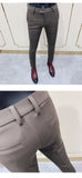 Aidase New Striped Suit Pants  Men Elegant Skinny Fit Office Pant Men Trousers Pant For Man Business Slim Fit Dress Ankle Trousers aidase-shop
