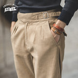 Aidase  Maden Elastic Casual Pants Men's Cargo Work Pant Vintage High Waist Classic Straight Trousers Autumn Winter Male New Bottoms aidase-shop