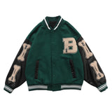Aidase Men Baseball Jacket Hip Hop Harajuku Embroidery Bone Letter Patchwork Bomber Coat Fashion High Street Casual Loose Jacket Unisex aidase-shop