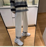 Hip Hop pants for men women loose large size  new trend wild high waist thin wide-leg plaid autumn winter preppy trousers aidase-shop